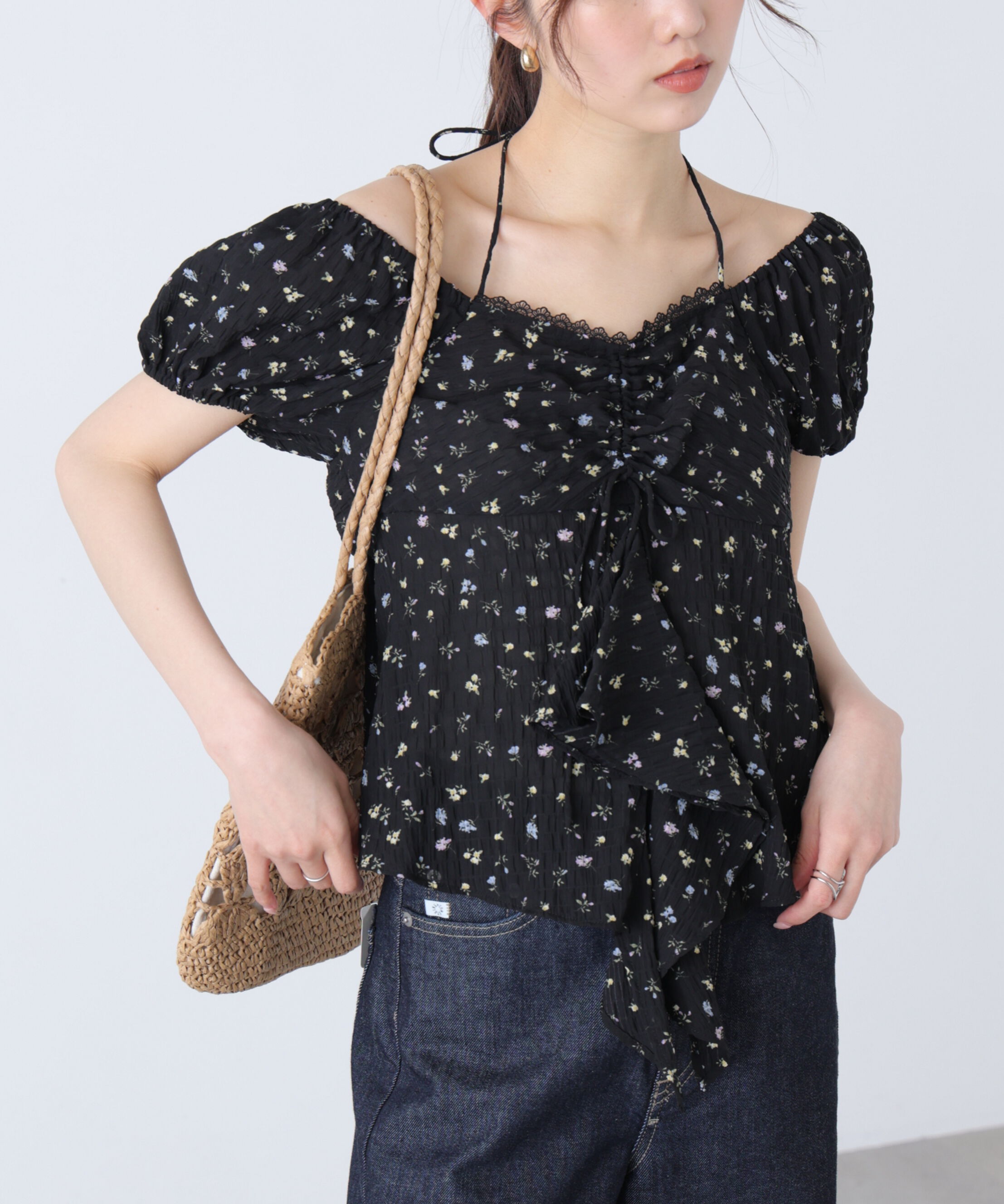  「フラワー2wayラッフルブラウス」|シャツ・ブラウス|