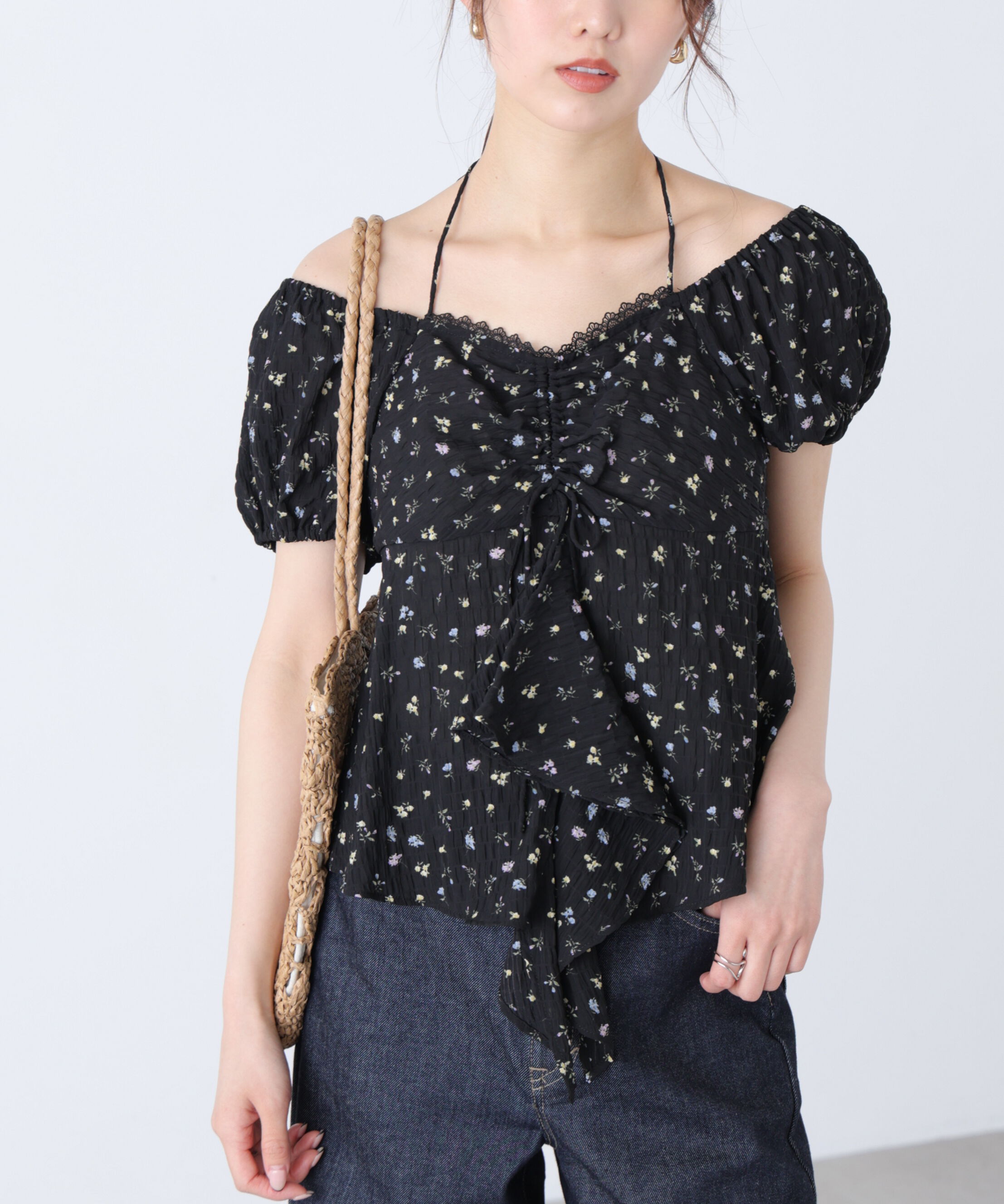  「フラワー2wayラッフルブラウス」|シャツ・ブラウス|