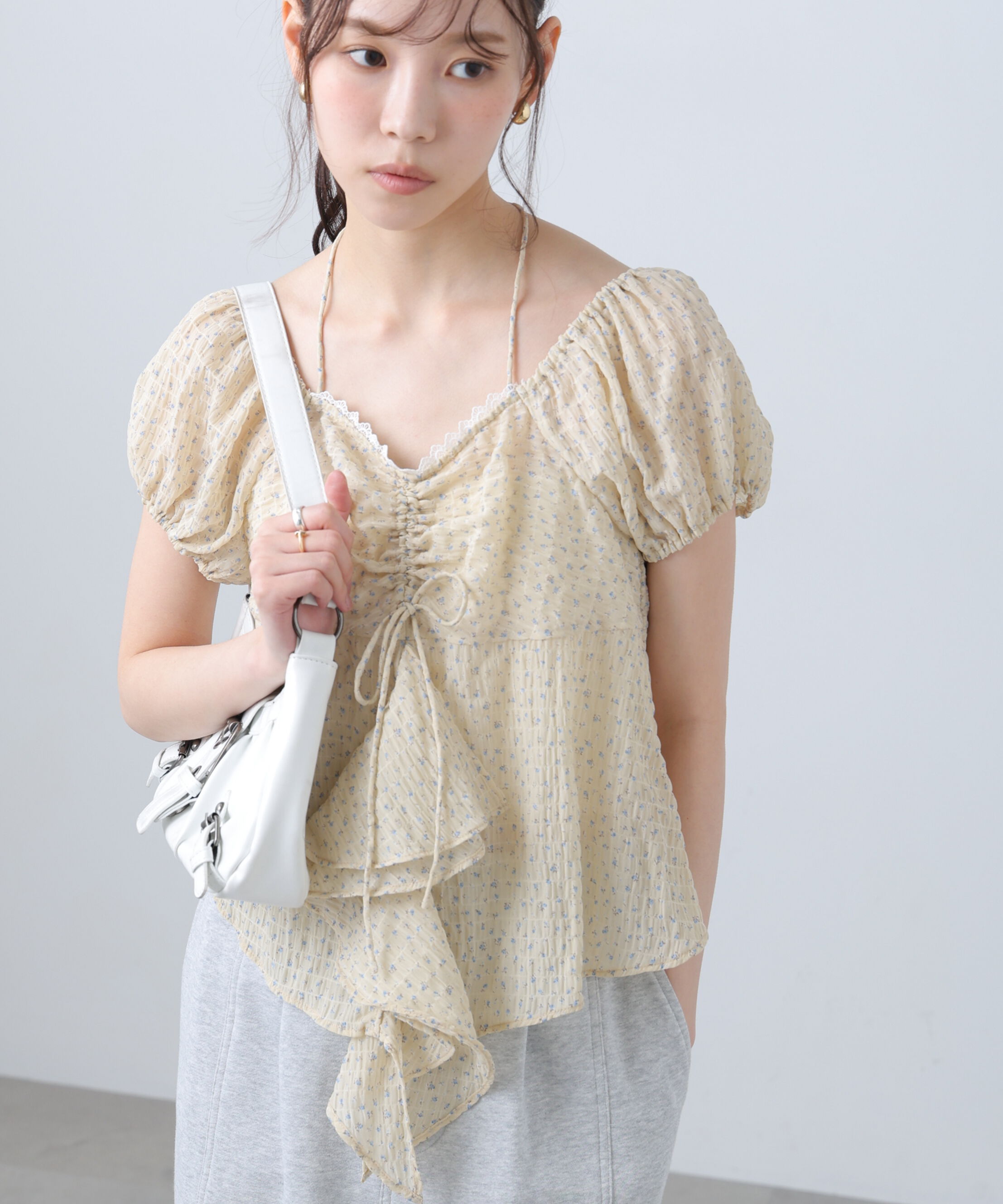  「フラワー2wayラッフルブラウス」|シャツ・ブラウス|