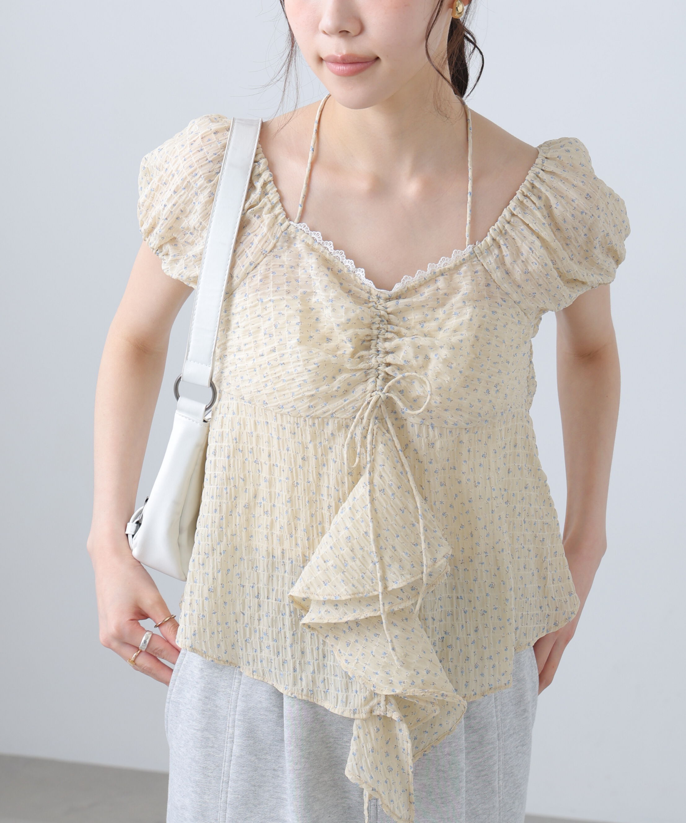  「フラワー2wayラッフルブラウス」|シャツ・ブラウス|