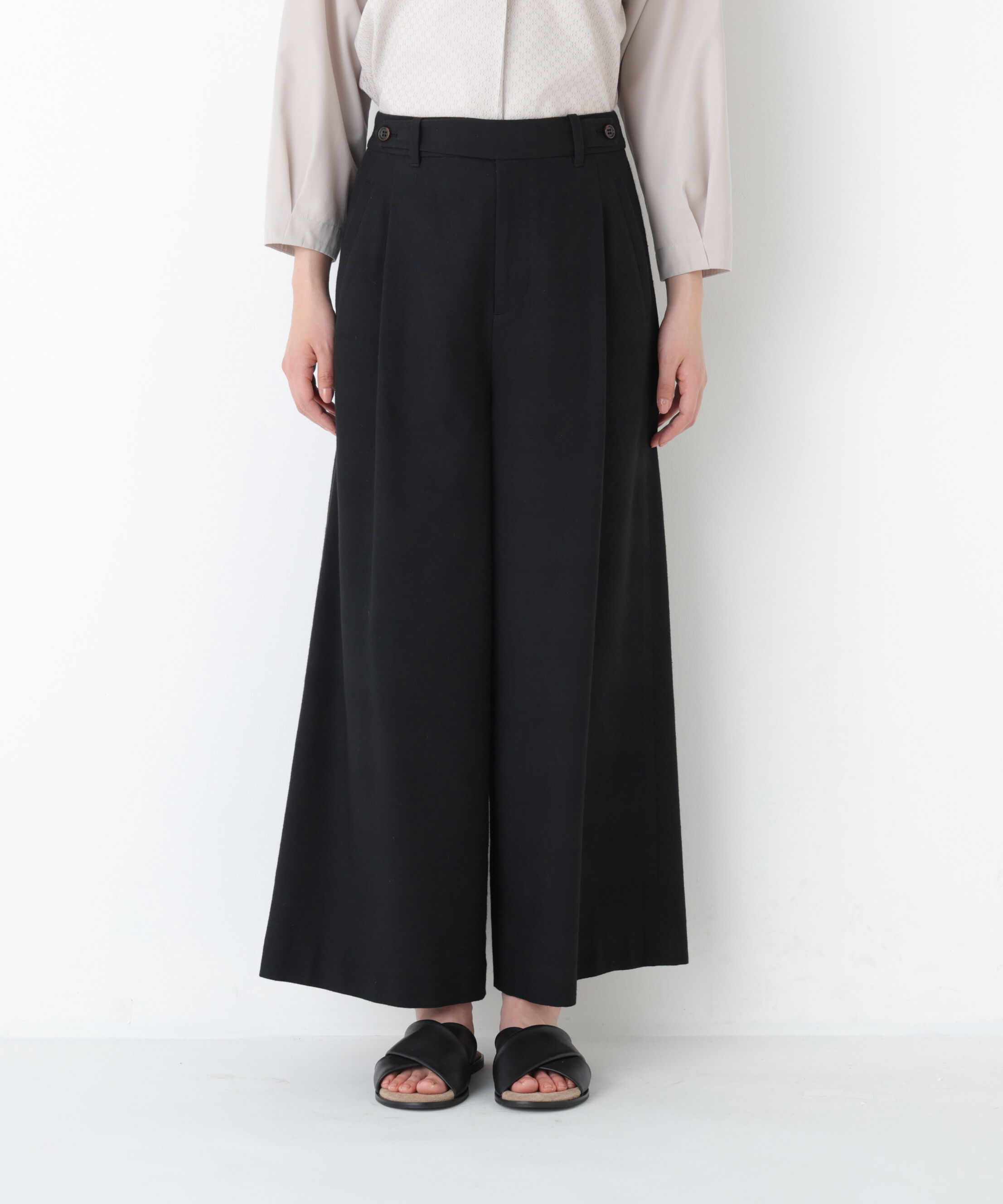  「◆《マルチサイズ/ウォッシャブル》ドライタッチリネン混ガウチョパンツ」|その他|