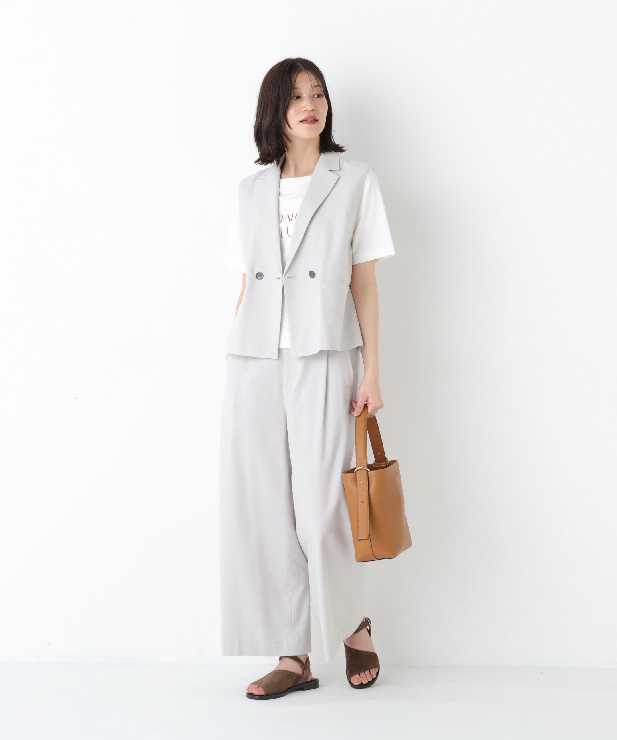  「◆《マルチサイズ/ウォッシャブル》ドライタッチリネン混ガウチョパンツ」|その他|