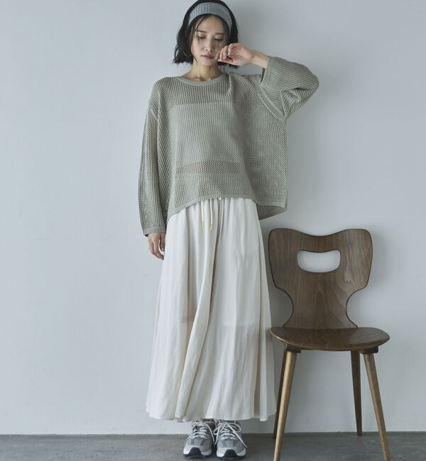 Doux archives「とろみサテンギャザースカート」|スカート|