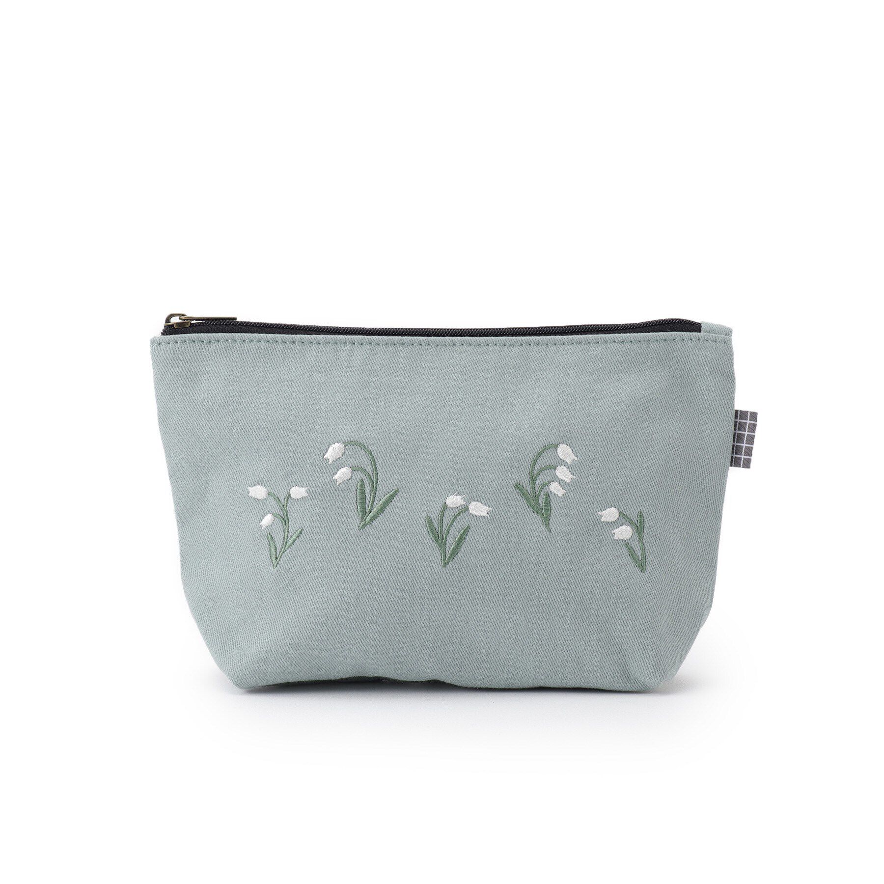 SHOO･LA･RUE「フラワー刺繍舟型ポーチ」|ポーチ|ライトグリーン(02