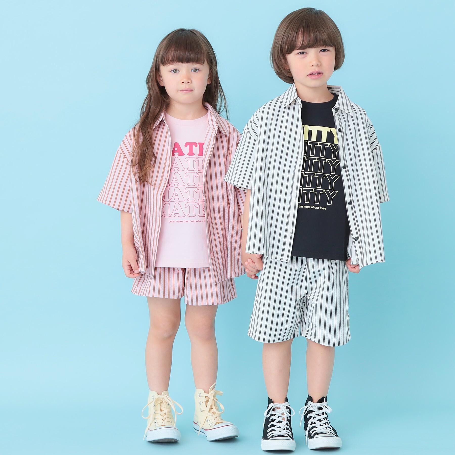 SHOO･LA･RUE「【100-150cm】プリントロゴTシャツ」|Tシャツ・カットソー|