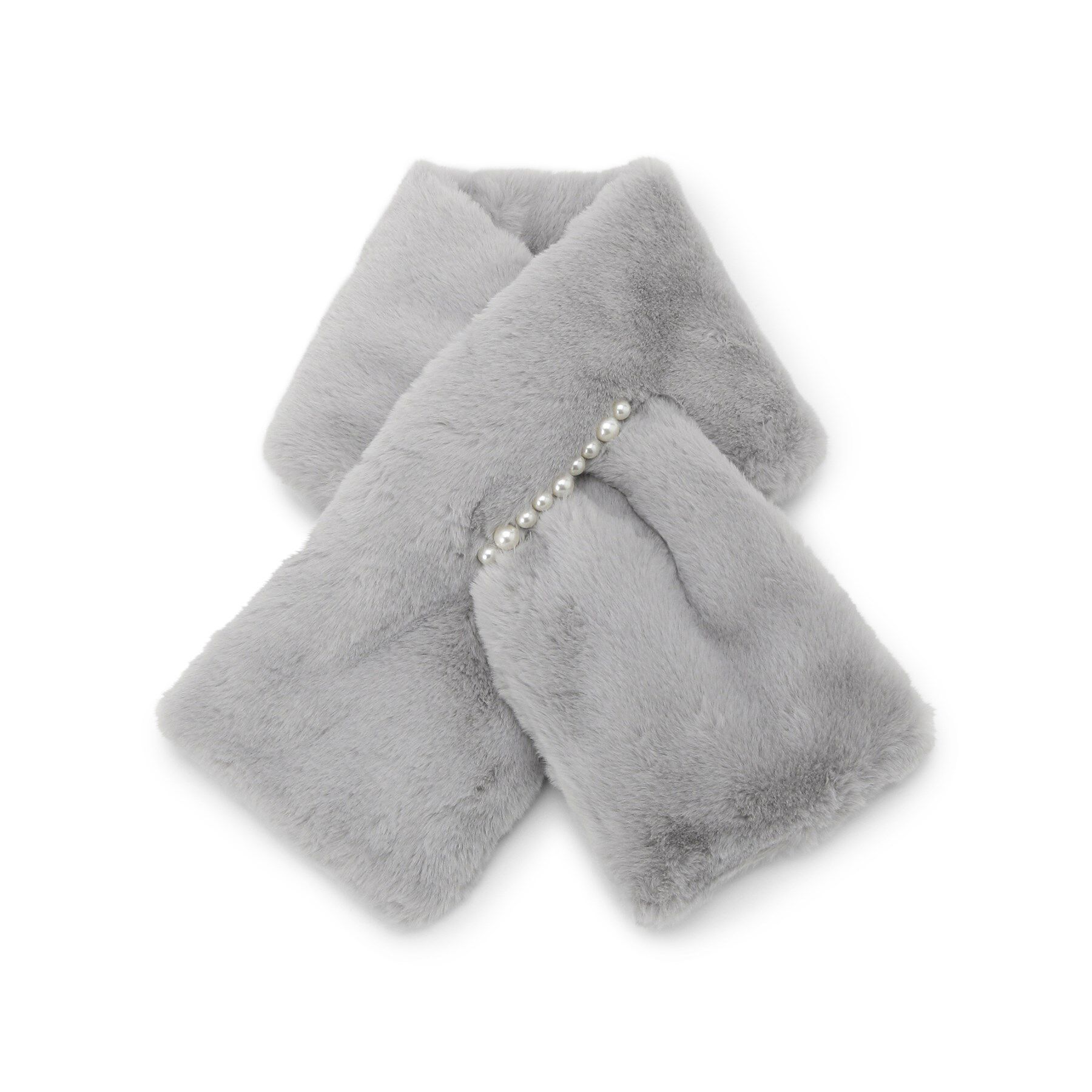 ITS&rsquo;DEMO「連パール調フェイクファーマフラー」|ストール|