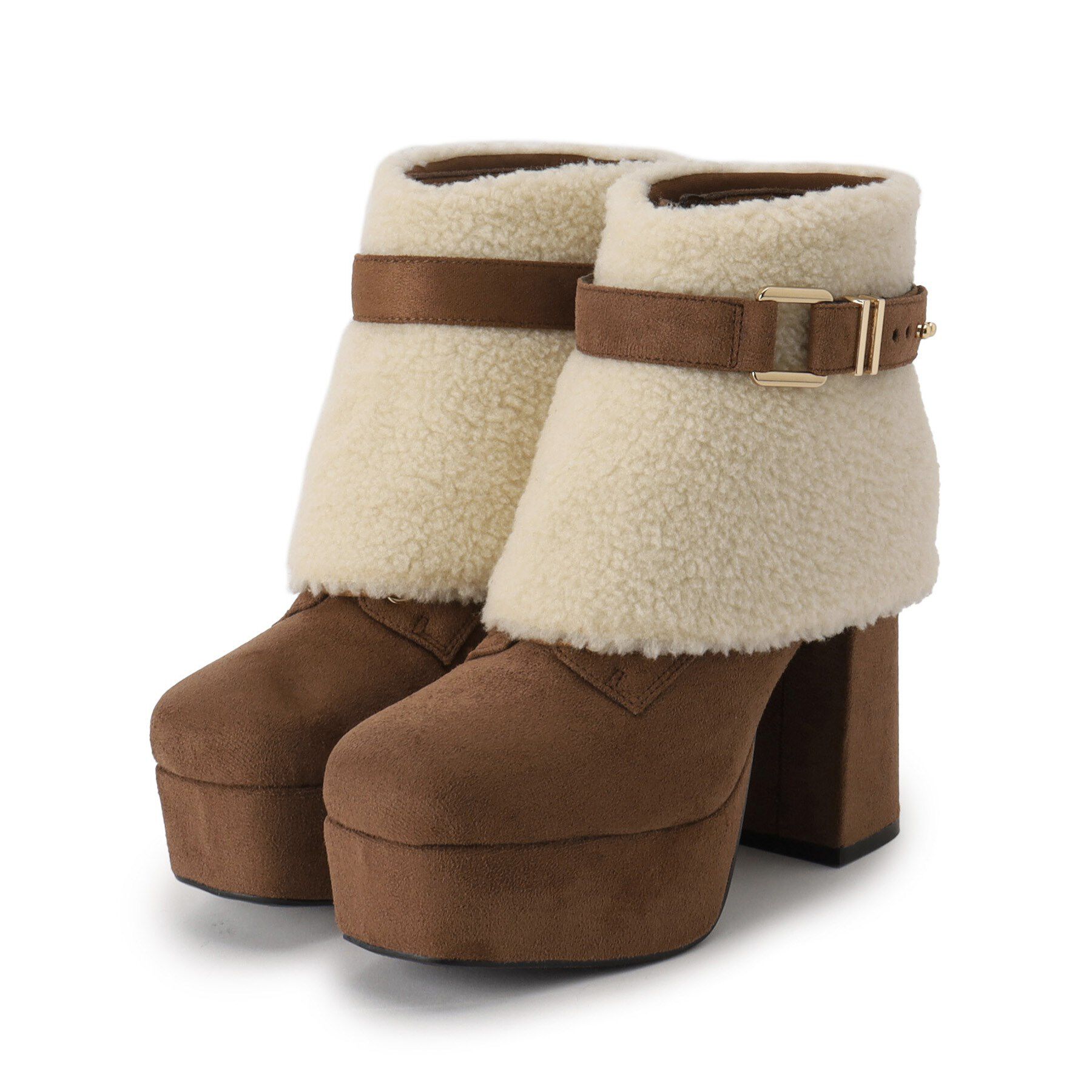 ESPERANZA「【ラク盛り／ショートブーツ】リピーター続出／脚長美脚 3WAYボアレースアップショートブーツ」|ショートブーツ|