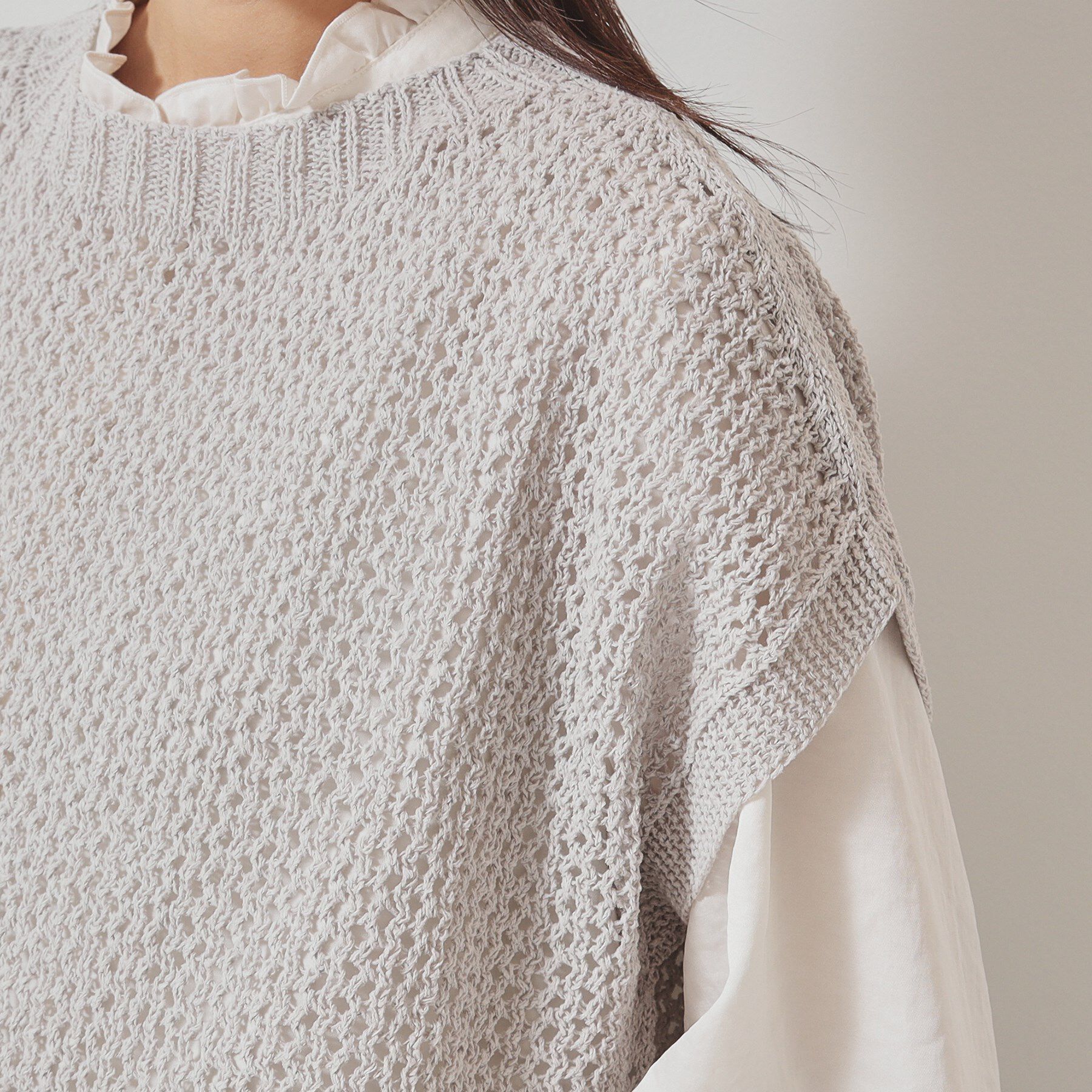 SunaUna「【洗える／メッシ編み】レイヤードニット」|ニット・セーター|