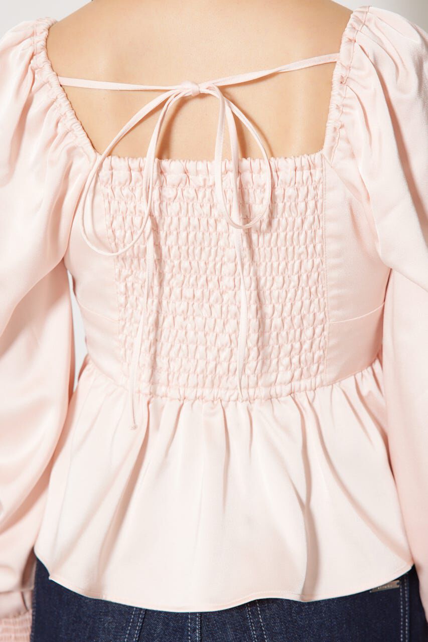 rienda「ギャザーペプラムブラウス」|シャツ・ブラウス|