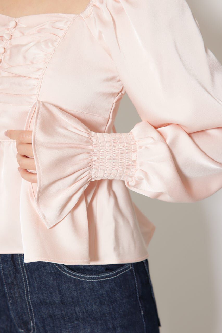 rienda「ギャザーペプラムブラウス」|シャツ・ブラウス|