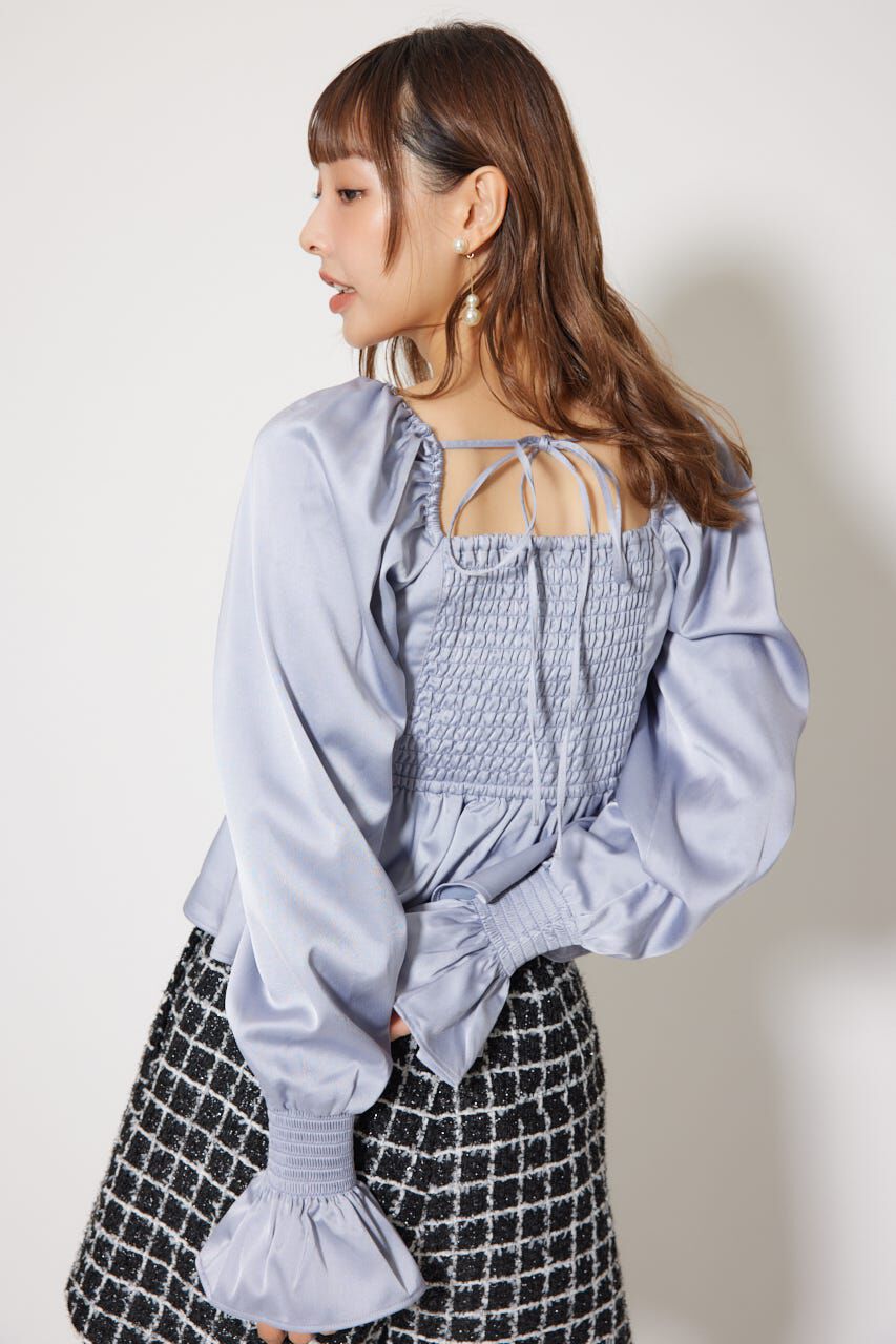 rienda「ギャザーペプラムブラウス」|シャツ・ブラウス|