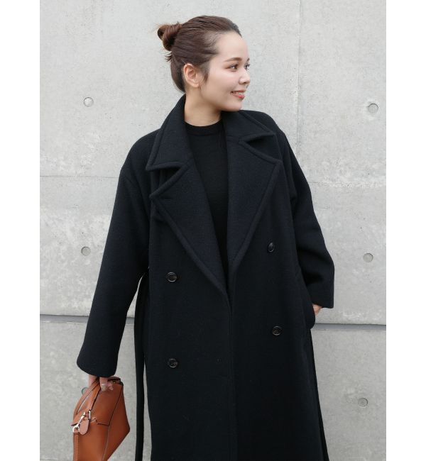 LAGUNAMOON「【REVIVAL】2WAYカラーロングコート」|ステンカラーコート|ブラック