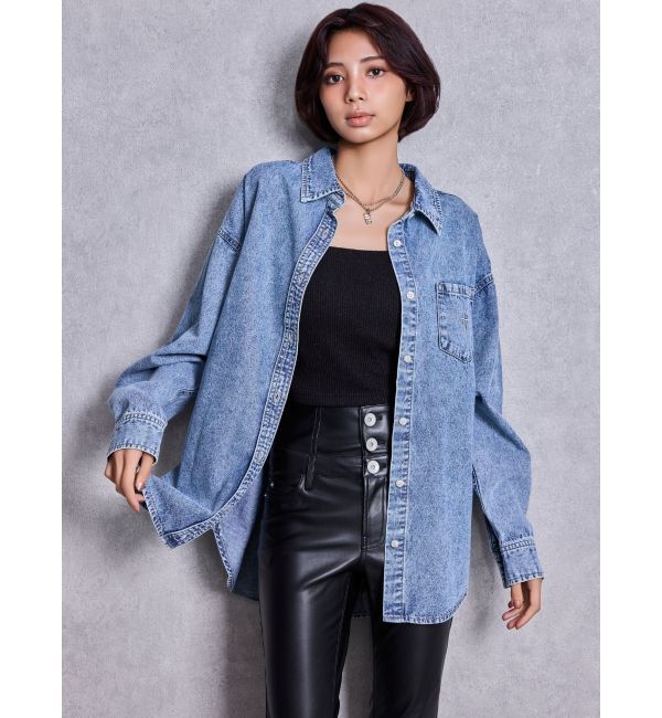 GYDA「CROSS POINTケミカルデニムシャツ」|シャツ・ブラウス|