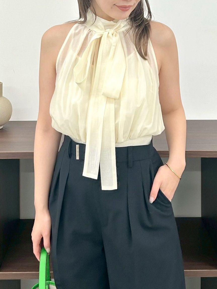 FRAY I.D「ウエストリブホルターネックトップス」|Tシャツ・カットソー|IVR