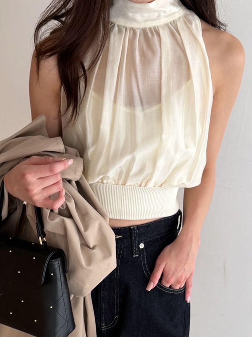 FRAY I.D「ウエストリブホルターネックトップス」|Tシャツ・カットソー|