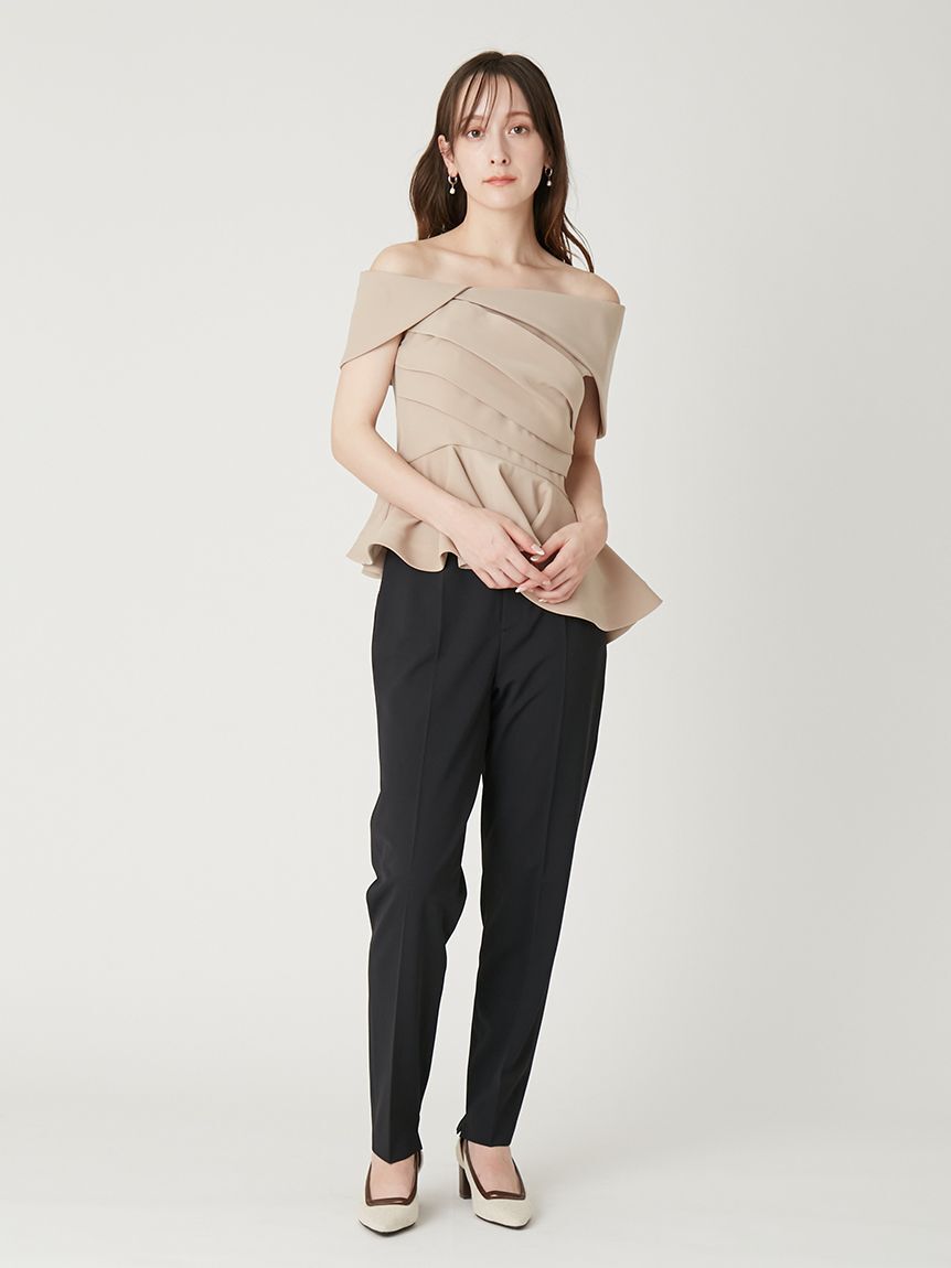 FRAY I.D「サイドスリットテーパードパンツ」|チノ|