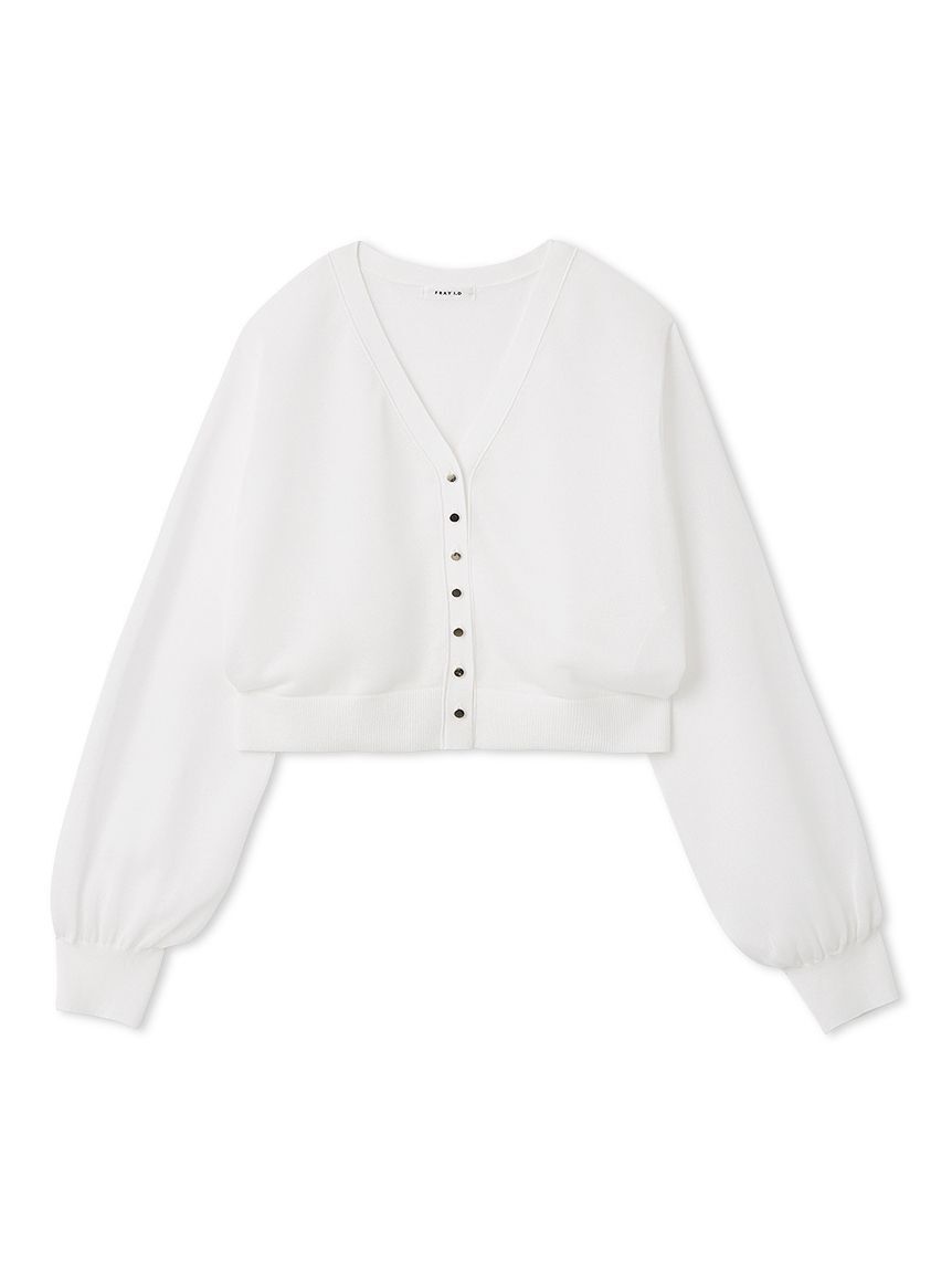 FRAY I.D「シアーVネッククロップドカーディガン」|カーディガン|WHT