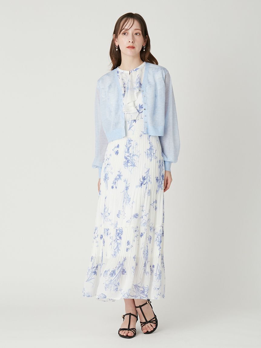 FRAY I.D「シアーVネッククロップドカーディガン」|カーディガン|