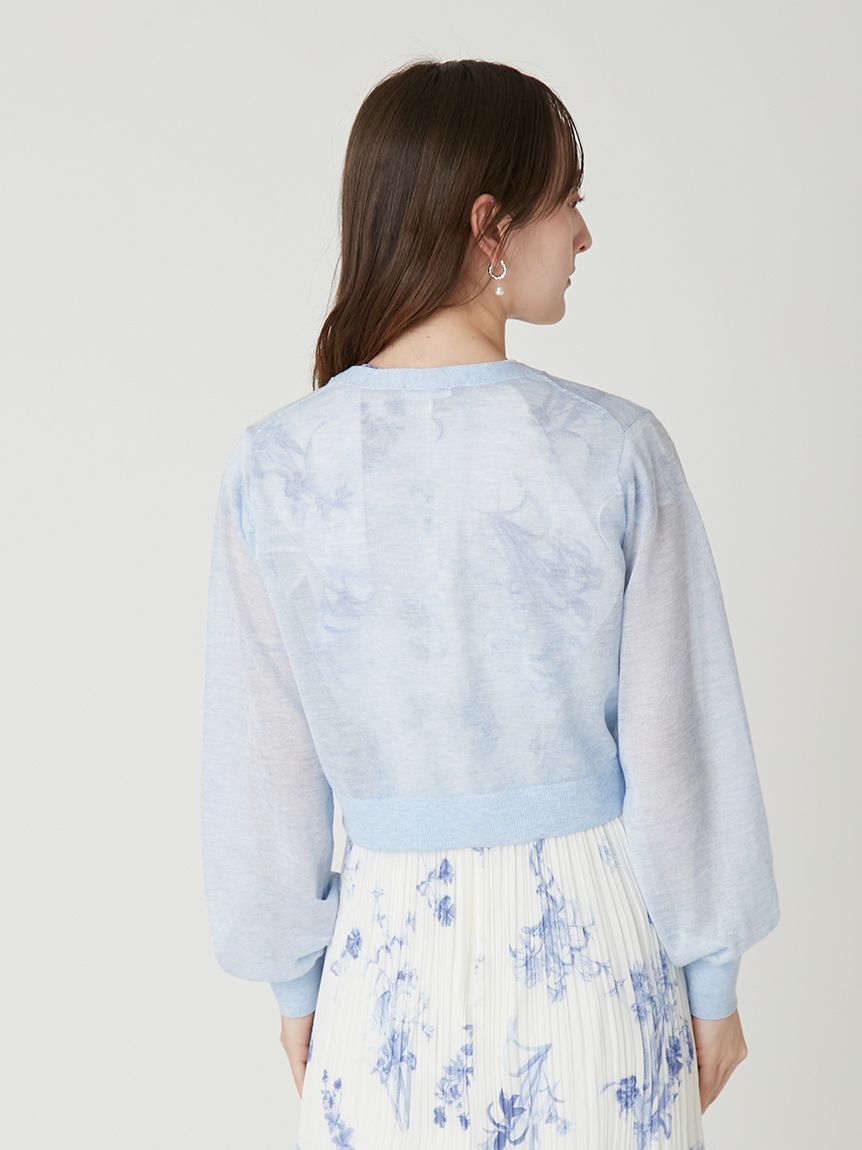 FRAY I.D「シアーVネッククロップドカーディガン」|カーディガン|