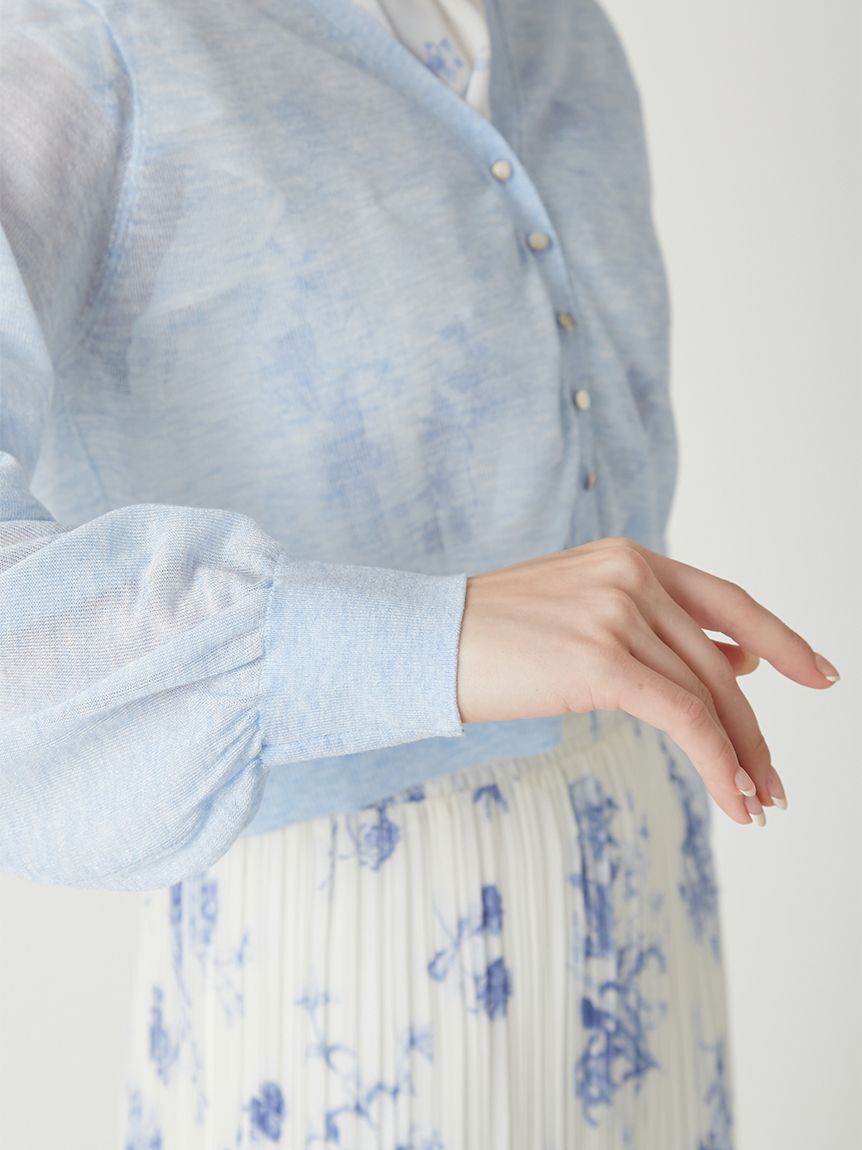 FRAY I.D「シアーVネッククロップドカーディガン」|カーディガン|