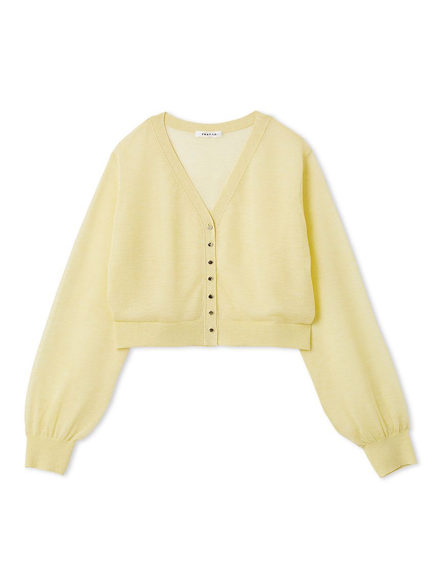 FRAY I.D「シアーVネッククロップドカーディガン」|カーディガン|YEL
