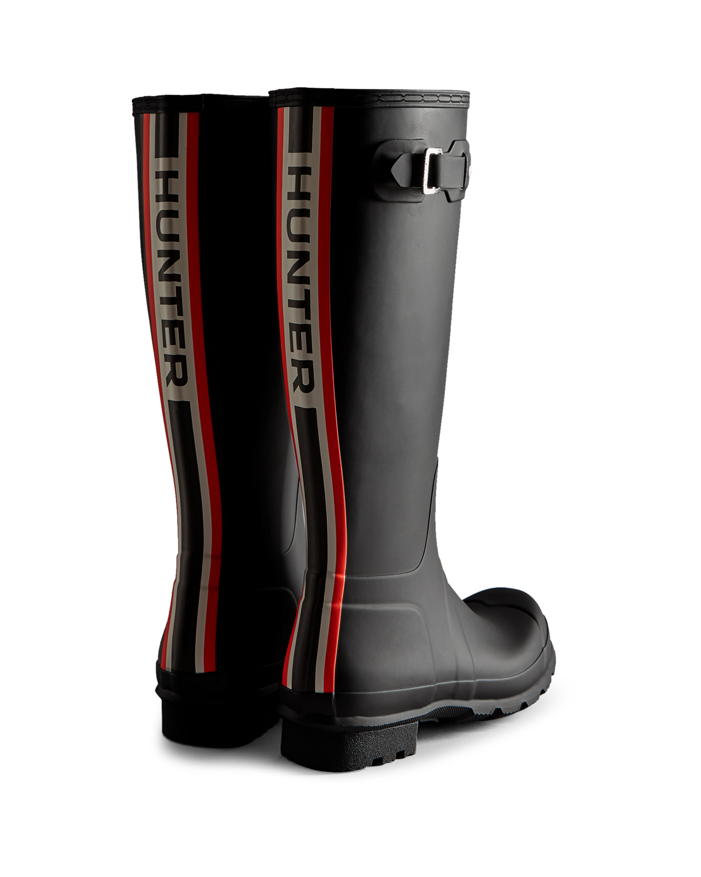 HUNTER「メンズ オリジナル トール ハンター トリ カラー ロゴ バックストラップ ブーツ」|レインシューズ|BLK