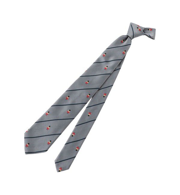 MACKINTOSH PHILOSOPHY「バッキンガムベア&times;ストライプ レギュラータイ」|ネクタイ・蝶ネクタイ|チャコールグレー