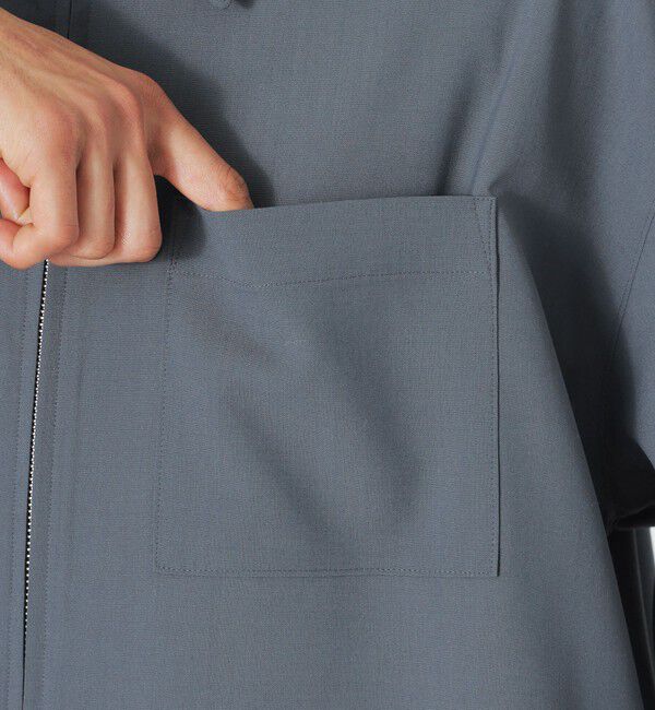  「ウールミックスポプリンジップシャツ」|シャツ・ブラウス|