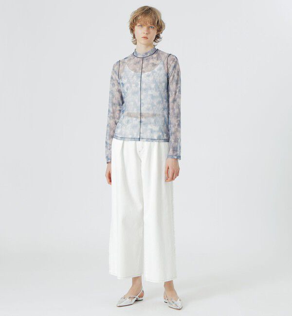  「マーブルプリントシアートップス」|Tシャツ・カットソー|