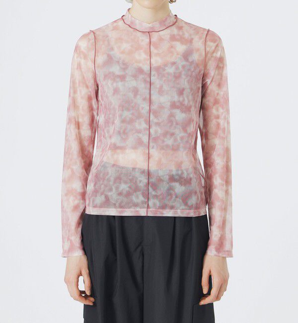  「マーブルプリントシアートップス」|Tシャツ・カットソー|