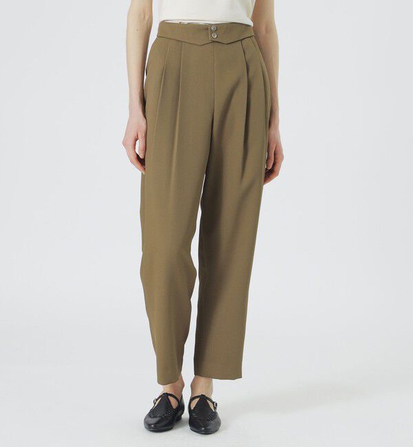  「クリアツイルテーパードパンツ」|その他|ブラウン