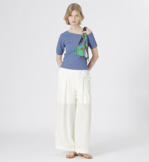  「スカーフコンビカットアウトニット」|Tシャツ・カットソー|