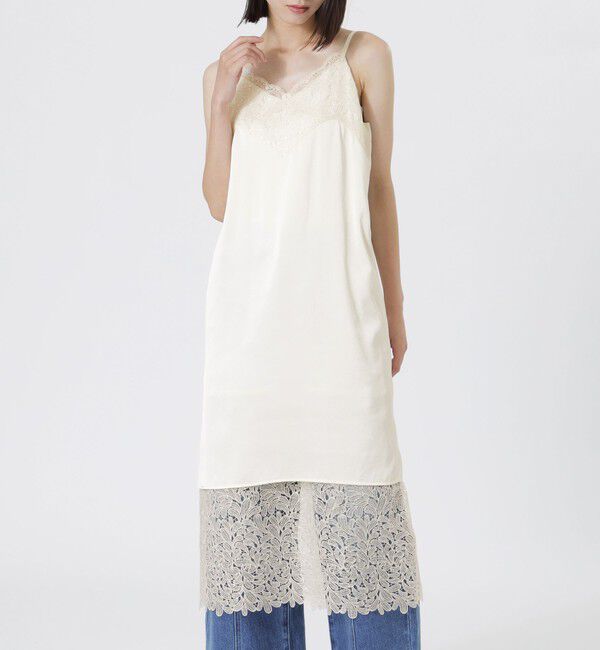  「スパンコールレースキャミドレス」|ワンピース|