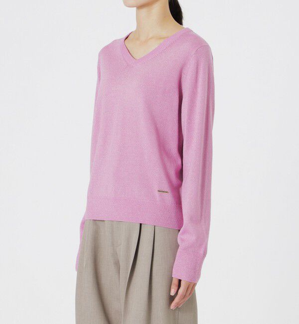  「ラメハイゲージVネック」|ニット・セーター|