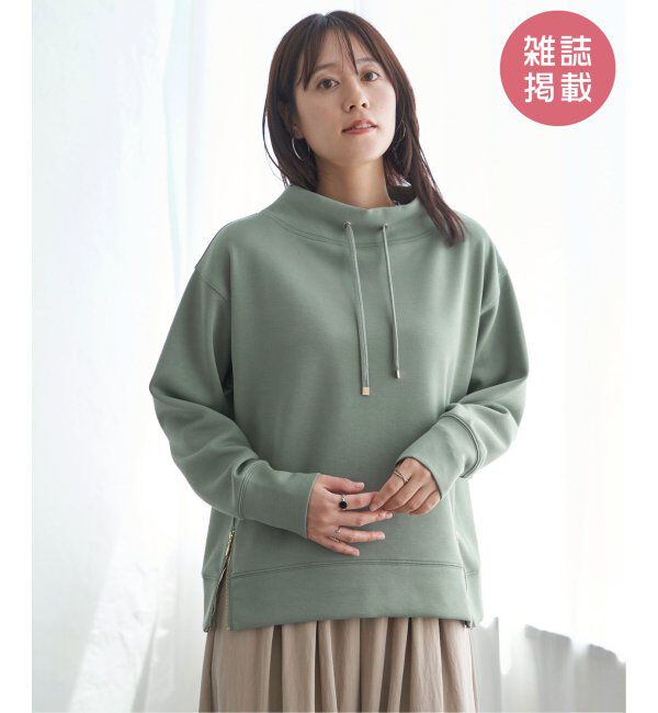 ikka「GOKU楽鹿の子ダンボールプルオーバー」|パーカー|グリーン