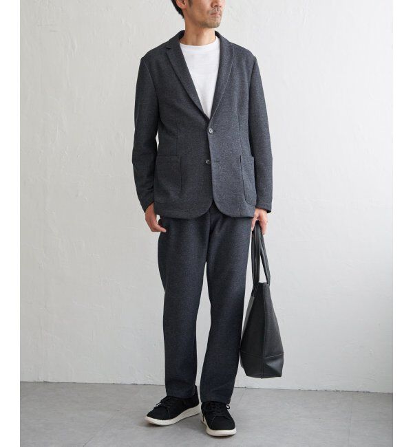 IKKA LOUNGE「【セットアップ対応】GOKU楽ワークウールライクジャケット」|テーラードジャケット|