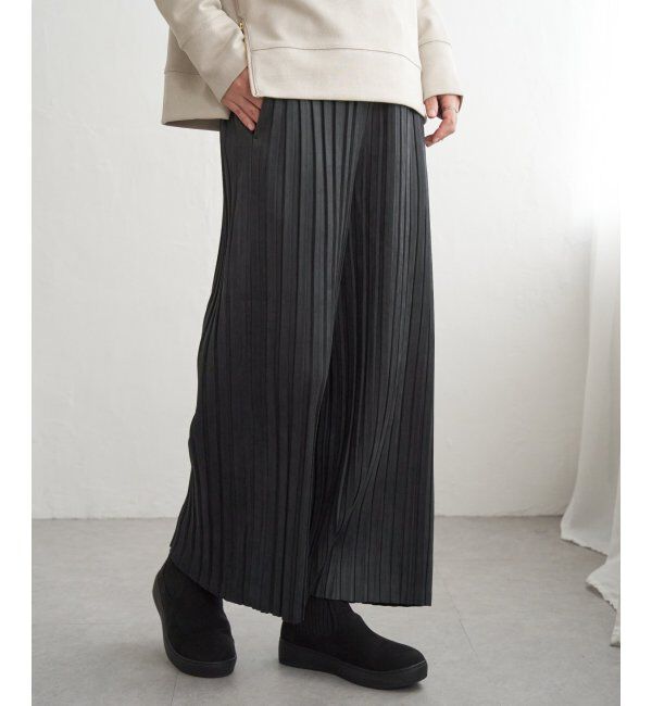 ikka「【親子コーデ】スエードライクプリーツワイドパンツ」|その他|