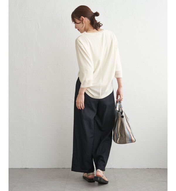 ikka「【雑誌InRed5月号掲載】シア－ロゴプリント 7分袖プルオーバーセット【2点セット】」|Tシャツ・カットソー|