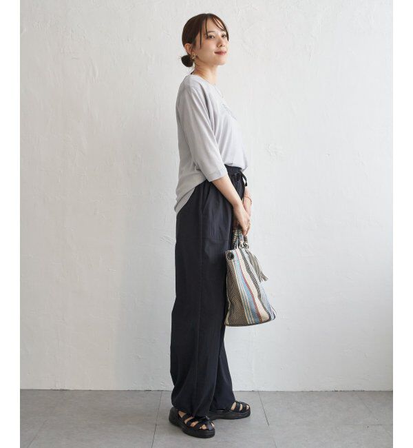 ikka「【雑誌InRed5月号掲載】シア－ロゴプリント 7分袖プルオーバーセット【2点セット】」|Tシャツ・カットソー|