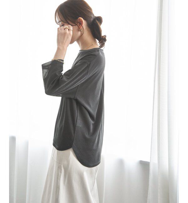 ikka「【雑誌InRed5月号掲載】シア－ロゴプリント 7分袖プルオーバーセット【2点セット】」|Tシャツ・カットソー|