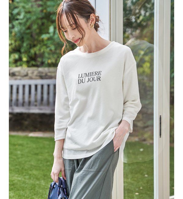 ikka「【雑誌InRed5月号掲載】シア－ロゴプリント 7分袖プルオーバーセット【2点セット】」|Tシャツ・カットソー|