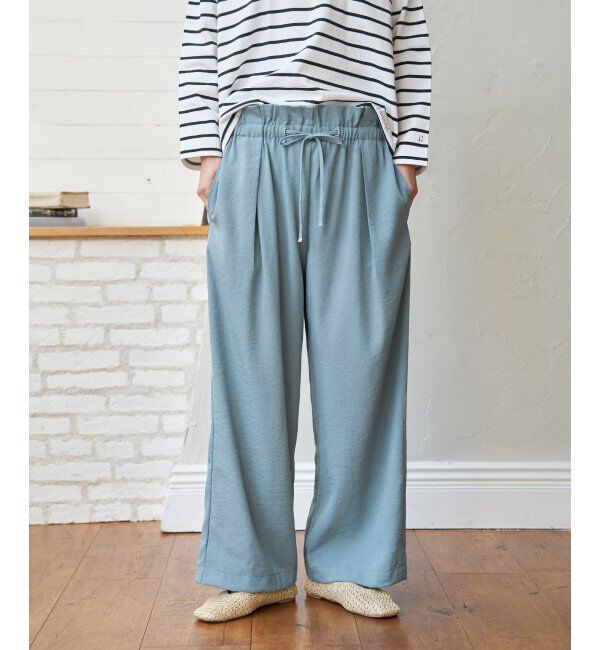Lbc with Life「ウエストシャーリングワイドパンツ」|その他|スティールブルー