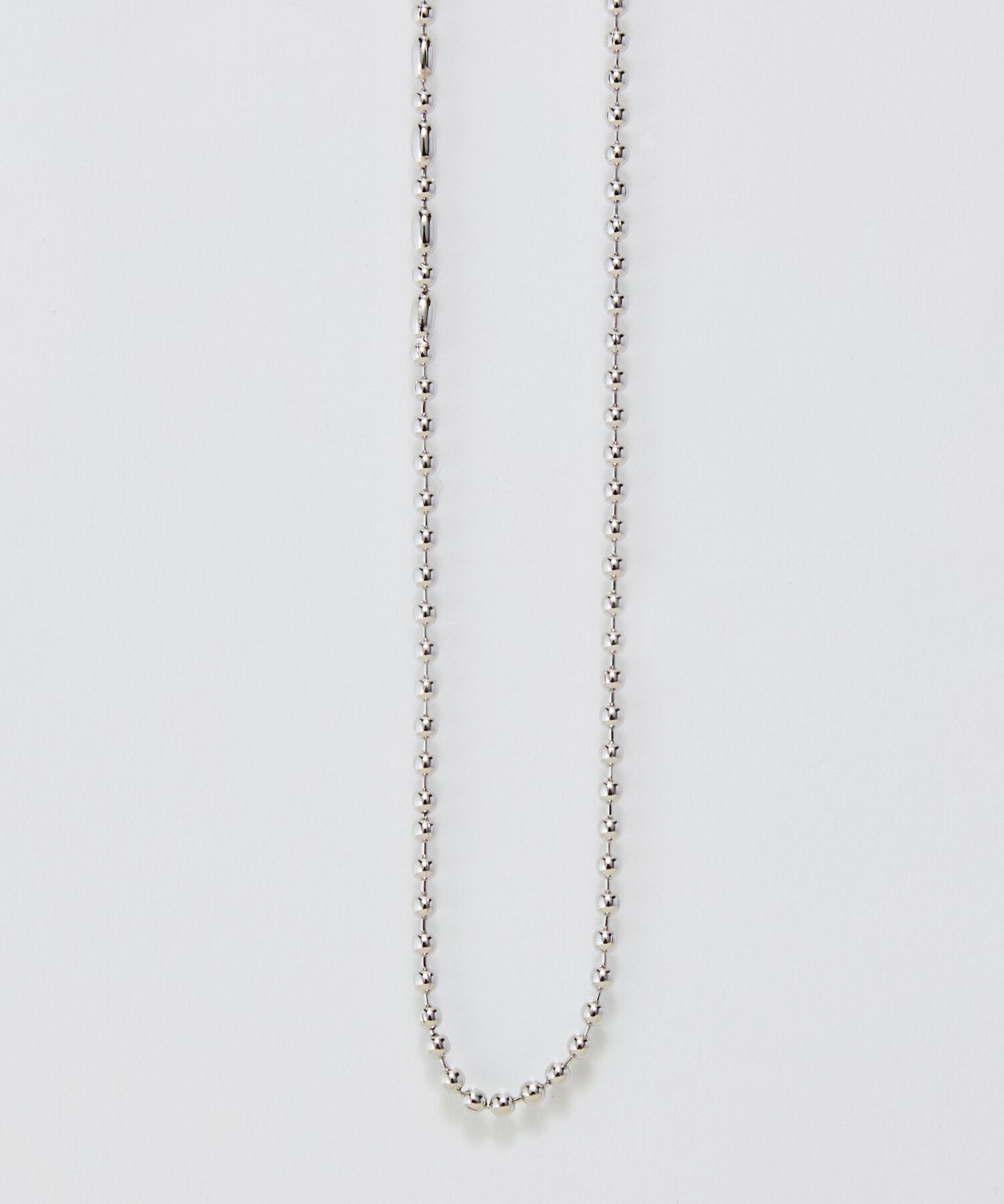  「【金属アレルギー対応】デザインボールチェーンネックレス　シルバー」|ネックレス|