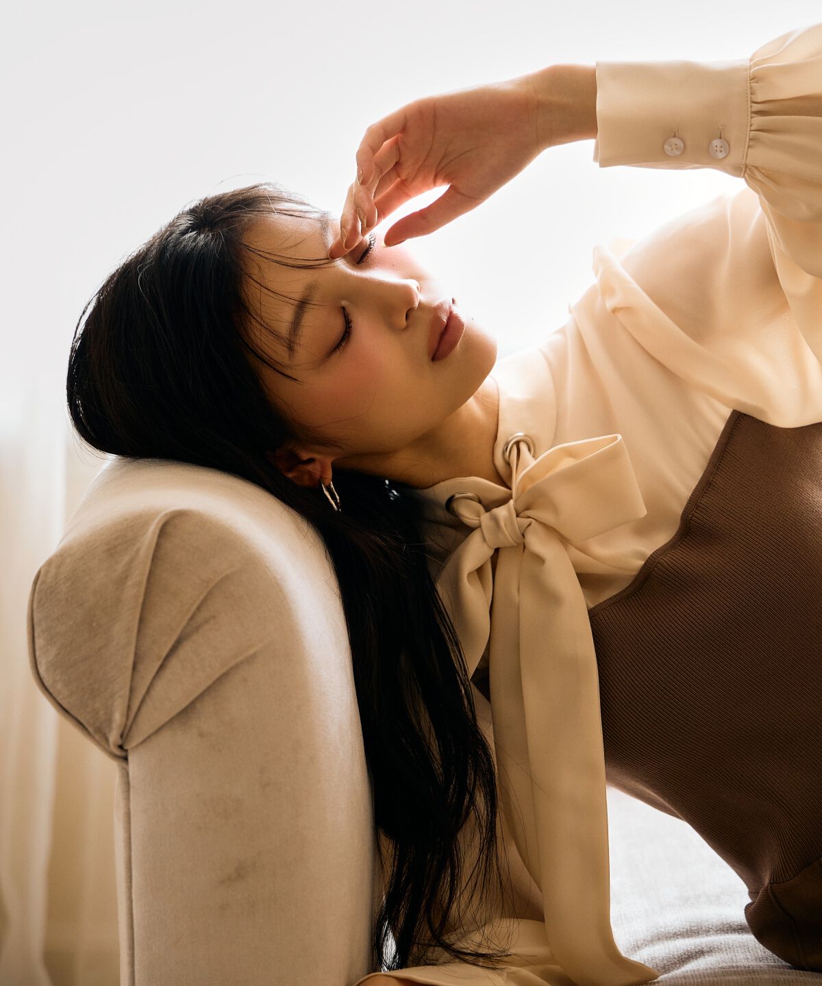 アンドクチュール「ボウタイ&times;ニットドッキングワンピース」|ワンピース|