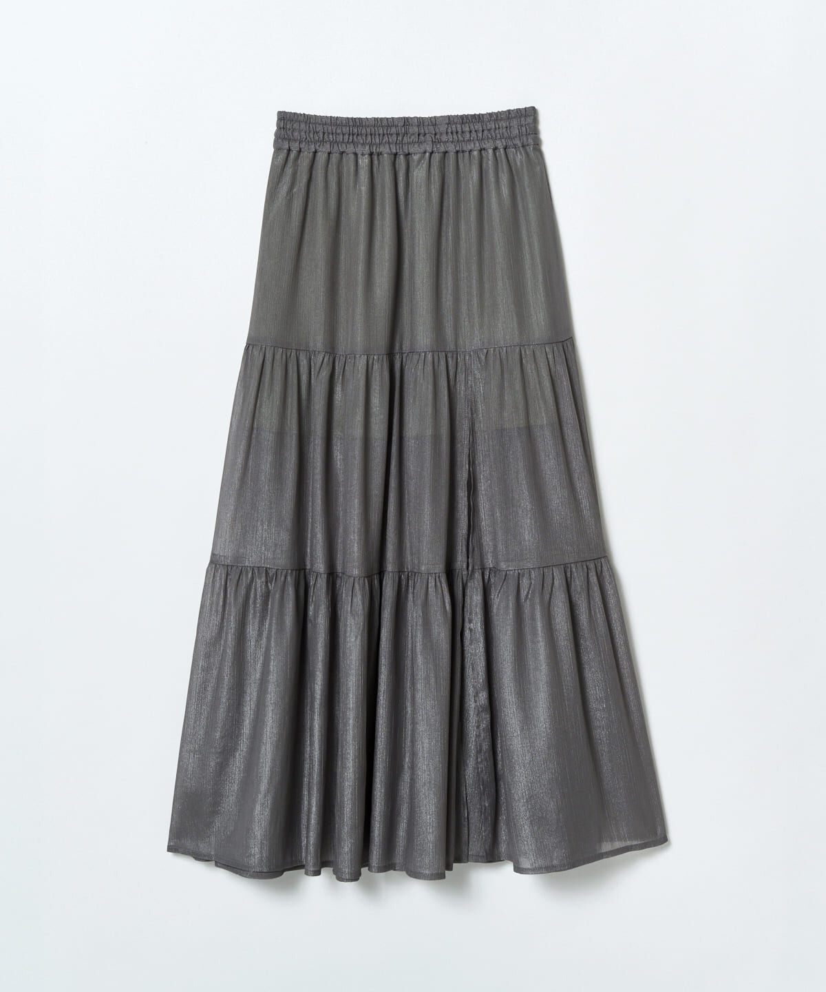 REDYAZEL「シャイニー楊柳ティアードスカート」|フレア|