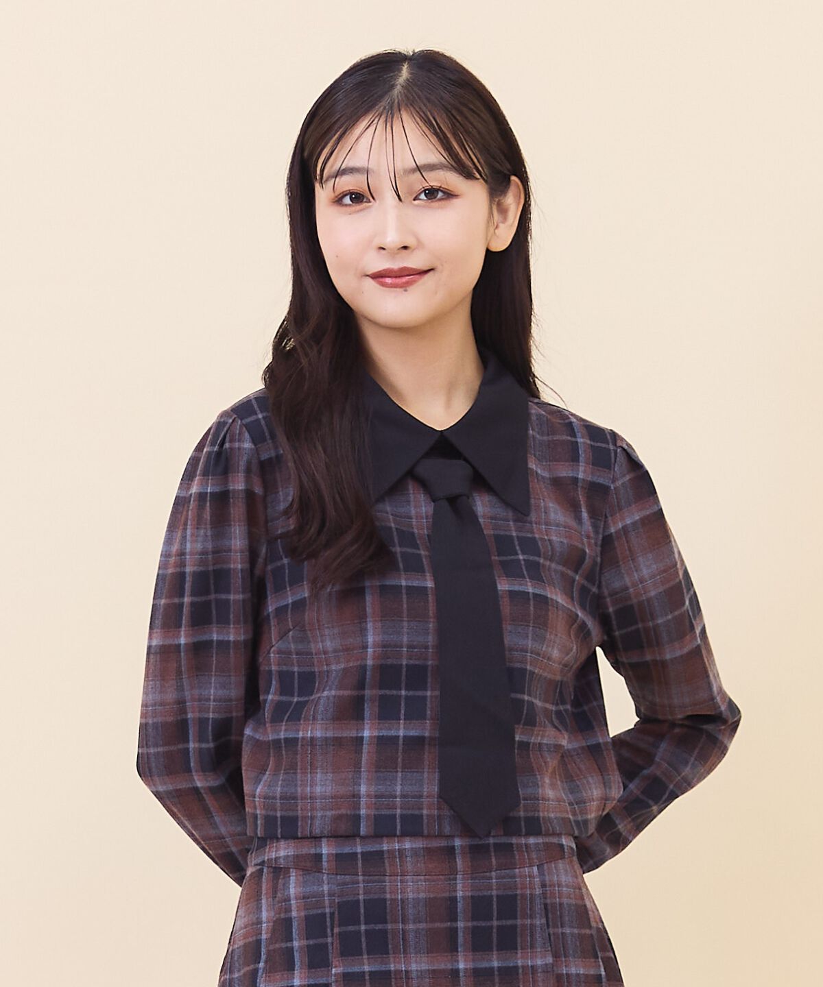 REDYAZEL「ネクタイチェックトップス」|シャツ・ブラウス|