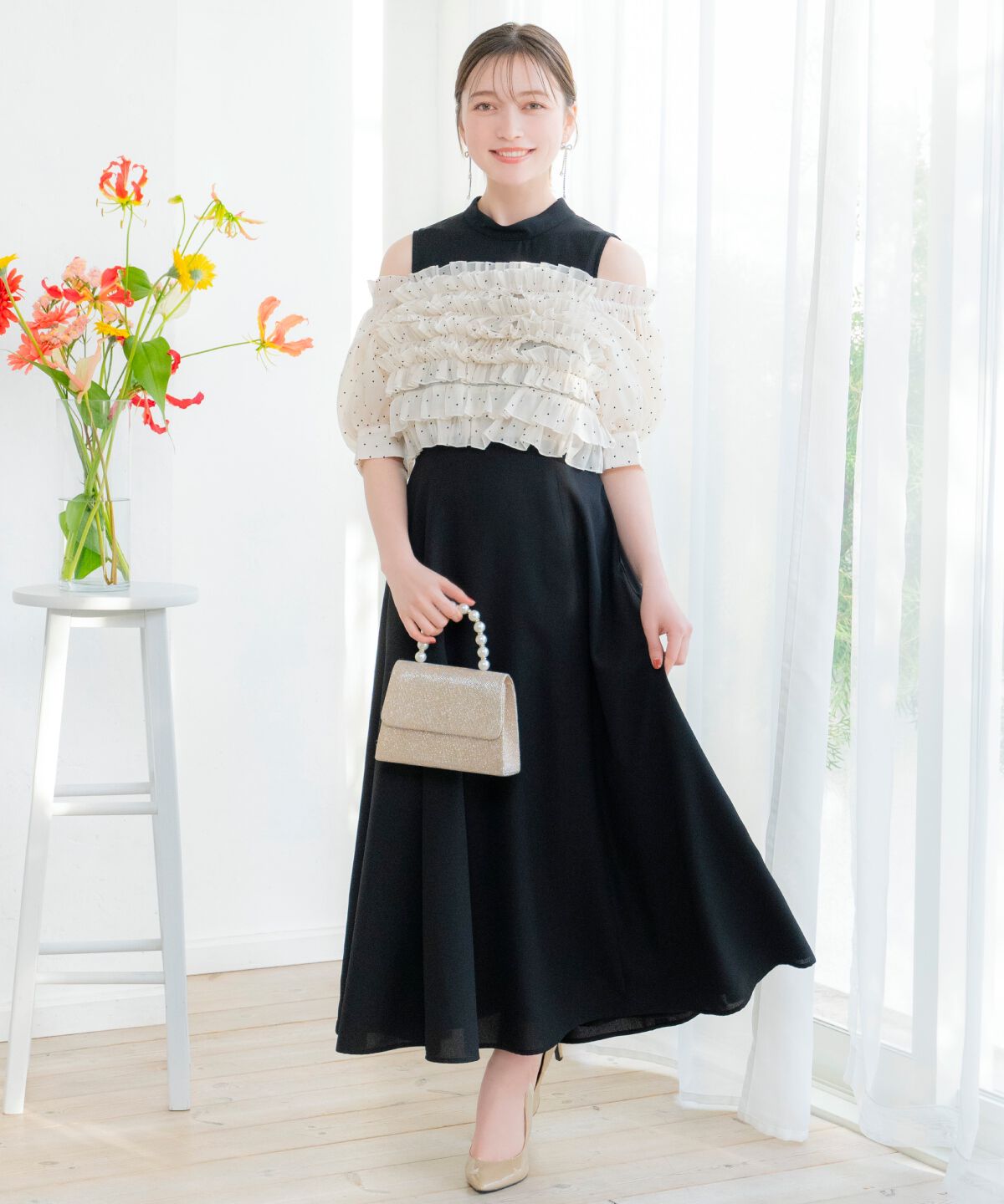 WILLSELECTION「オフショル袖ボリュームドレス」|ドレス|