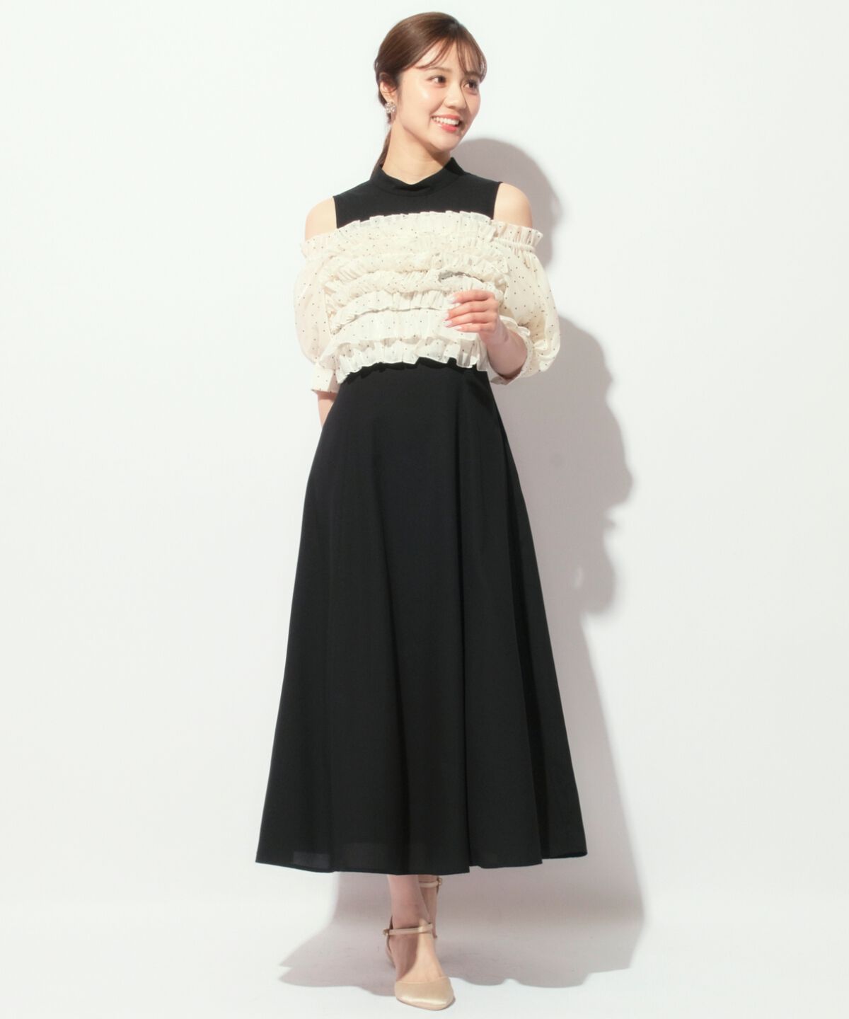 WILLSELECTION「オフショル袖ボリュームドレス」|ドレス|