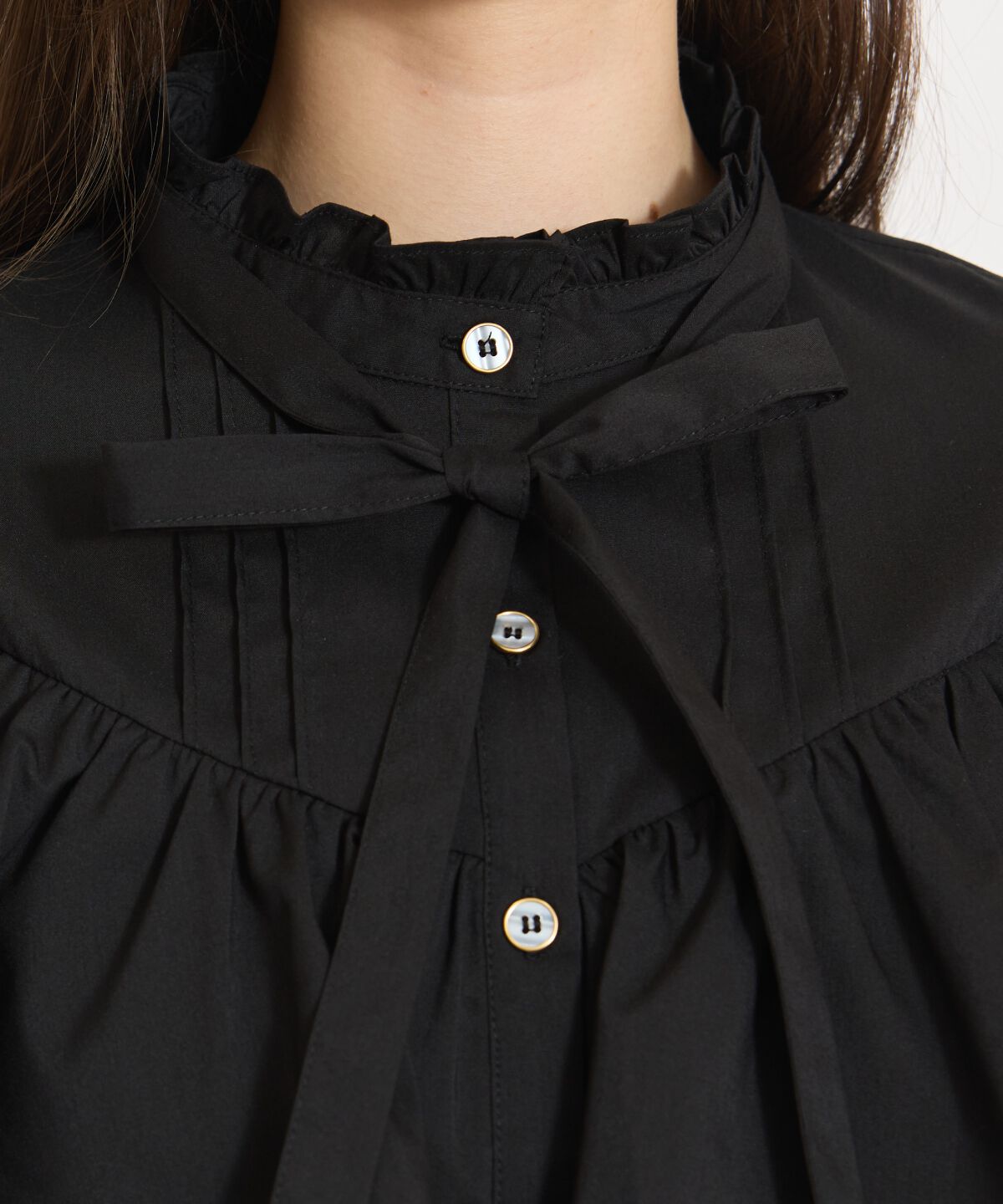 WILLSELECTION「スタンドフリル２WAYスリーブブラウス」|シャツ・ブラウス|