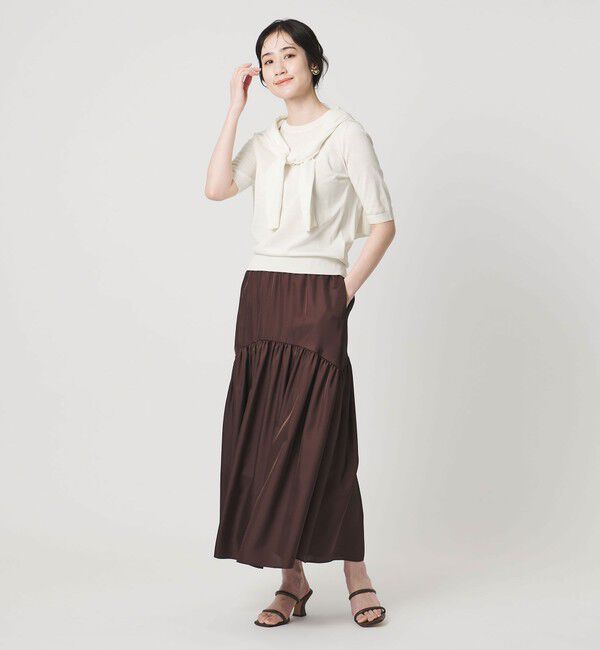 UNITED ARROWS「18G ハーフスリーブ クルーネックニット ‐ウォッシャブル‐」|ニット・セーター|